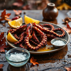Grilled Octopus - Tender Seafood with Smoked Paprika, Lemon, Olive Oil & Sea Salt