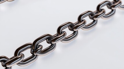Fototapeta premium Strong Metal Chain Links Background Image