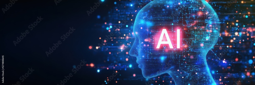 Poster exploring the future of artificial intelligence through graphic design