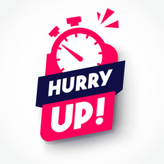 Dynamic Label With Stopwatch Icon And Text Hurry Up