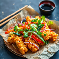 Vegetable Tempura - Crispy Veggies with Soy Dipping Sauce