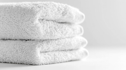 Freshness and comfort with soft white towels for spa or home decor