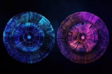 Creative graphic layouts for digital advertising with vibrant colors and intricate designs
