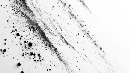 Fototapeta premium Abstract composition of black particles on a white surface