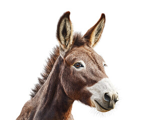 Obraz premium Donkey isolated on white, generated ai 