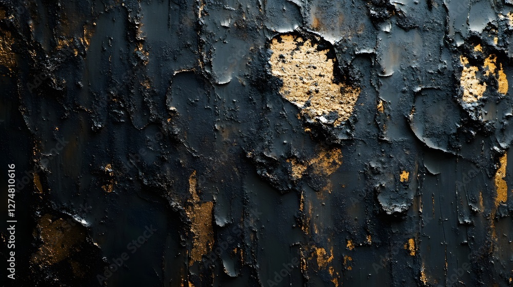 Poster abstract art showcasing a textured blend of dark and gold hues. a visually striking image. abstract 