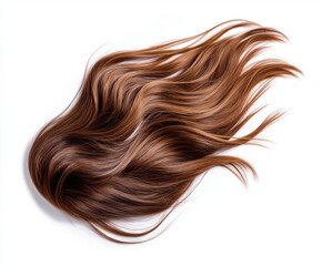 Fototapeta premium Elegante braune Haarpracht mit sanften Wellen auf hellem Hintergrund