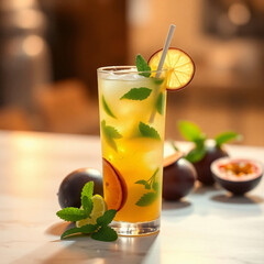 Passion Fruit Mojito - Muddled Mint and Lime Cocktail