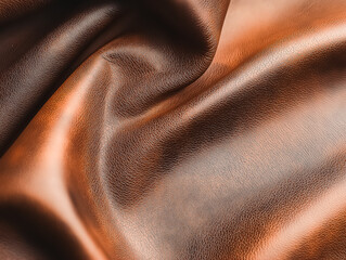 Top down folded brown leather texture