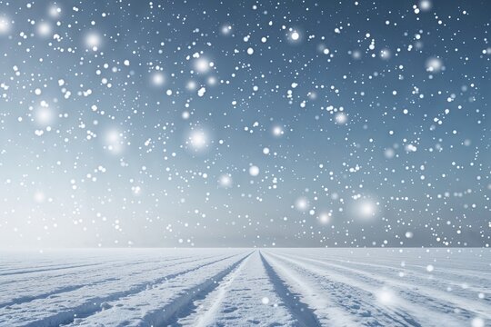 Serene Winter Landscape with Joyful Snowflakes and Soft Snowfall