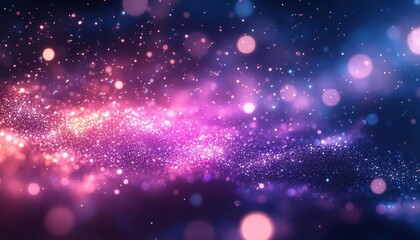 Obraz premium Dynamic particle effect in digital art, glowing neon particles, vibrant motion, soft lighting, digital design