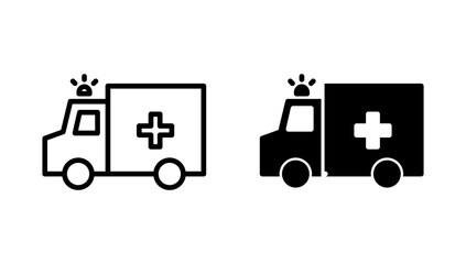 Ambulance icon vector. ambulance truck sign and symbol. ambulance car