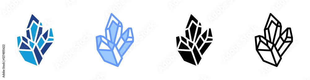 Poster Minerals icon set multiple style collection