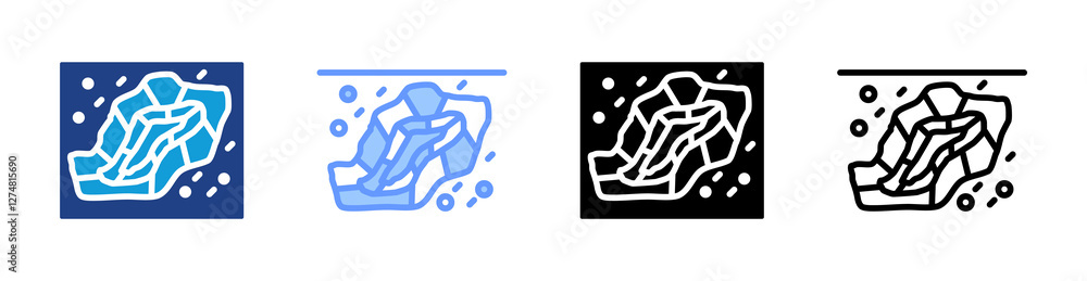 Poster Quarry Face icon set multiple style collection