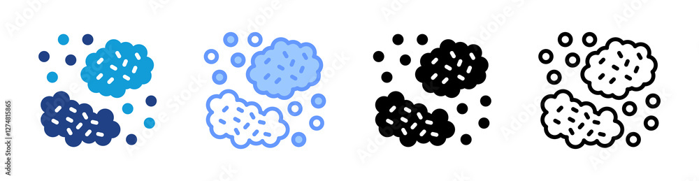 Poster dust icon set multiple style collection