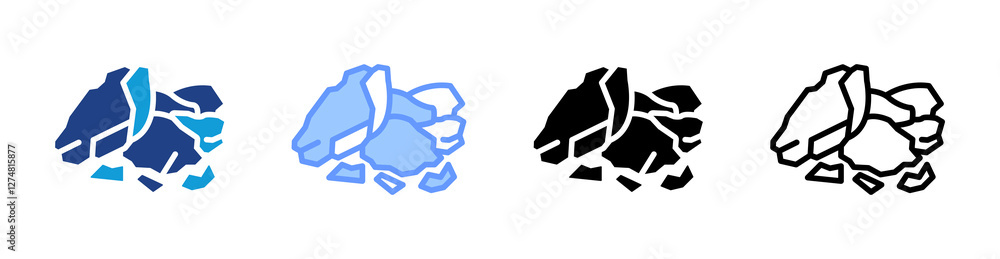 Poster Limestone icon set multiple style collection