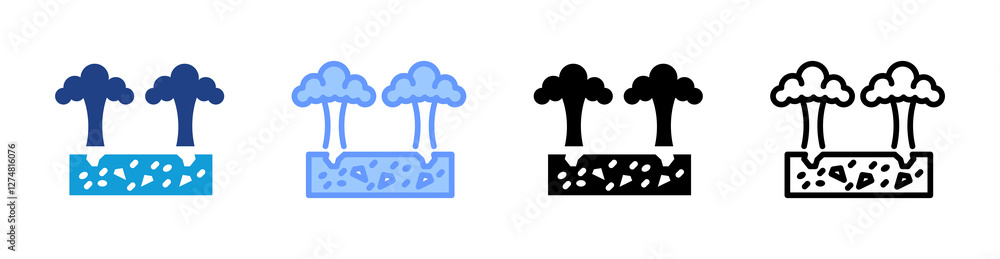 Poster Quarry Blast icon set multiple style collection