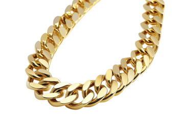 Obraz premium A luxurious gold chain necklace shimmering in the light against a clean, white background isolated on transparent background