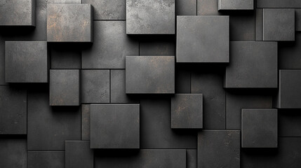 A geometric background with dark gray textured panels arranged in a minimalist pattern. Symbolizing modernity, order, and technology with space for captions, ideal for tech and design concepts.

