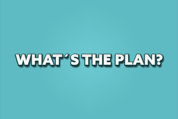 What’s the plan. A Illustration with white text isolated on light green background.