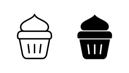 Cup cake icon vector. Cup cake sign and symbol
