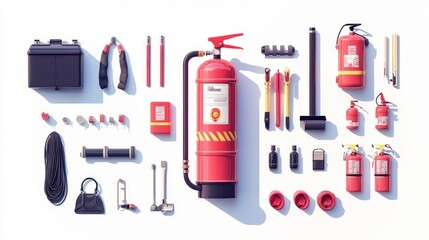 Flatlay Emergency Kit Car Roadside Aid