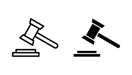 Gavel icon vector. judge gavel sign and symbol. law icon. auction hammer
