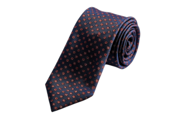 Elegant navy tie with intricate floral patterns perfect for formal occasions and business attire isolated on transparent background