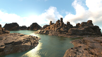 岩山群　3DCGレンダリング