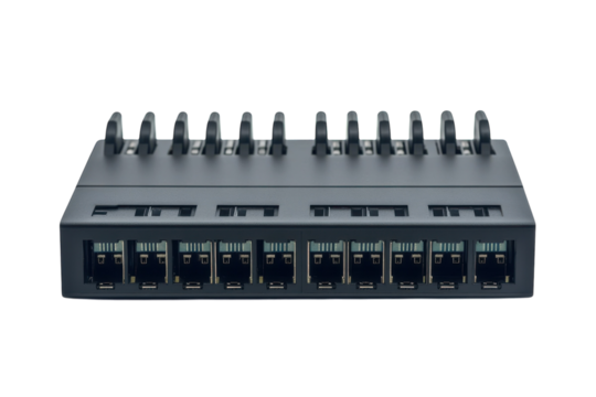 Innovative charging station for multiple devices showcasing sleek design and modern technology isolated on transparent background