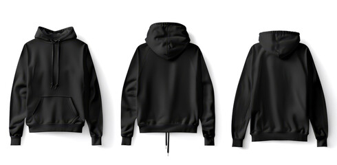 This black hoodie sweatshirt features a classic design with a comfortable fit, perfect for layering or casual outings at any time of the year