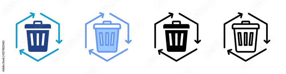 Poster Recycle icon set multiple style collection
