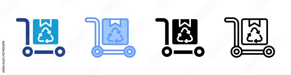Poster repurposed materials icon set multiple style collection