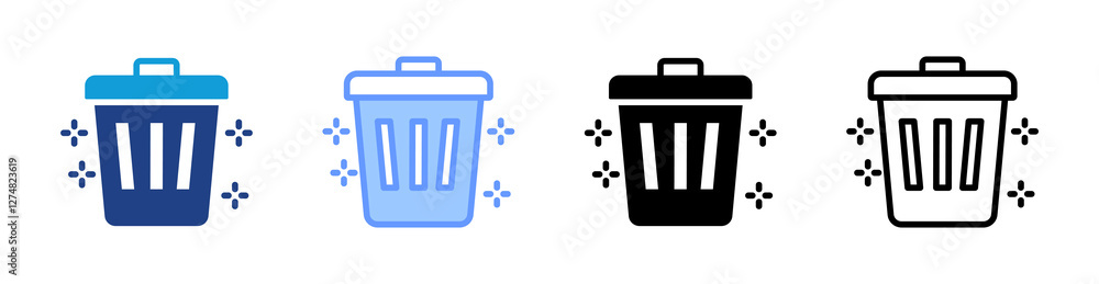 Poster zero waste icon set multiple style collection