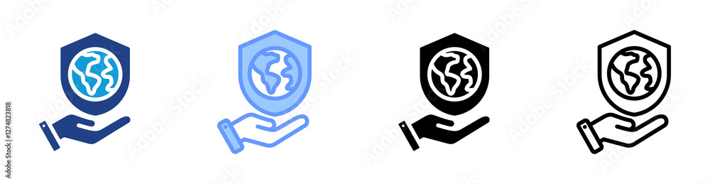 Poster environmental protection icon set multiple style collection