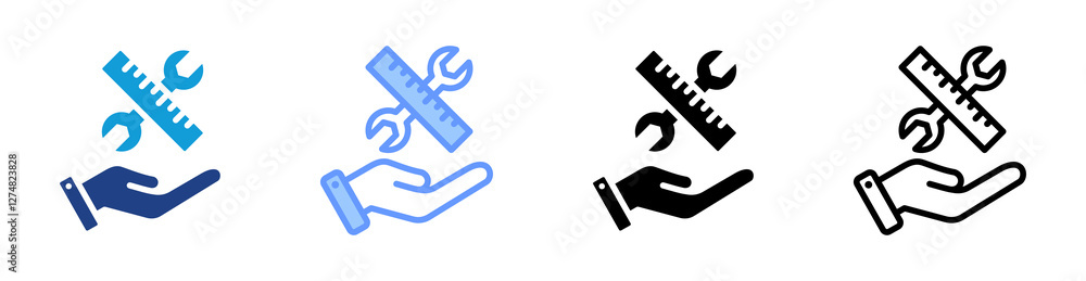 Poster Diy icon set multiple style collection