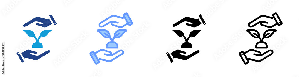 Poster conservation icon set multiple style collection
