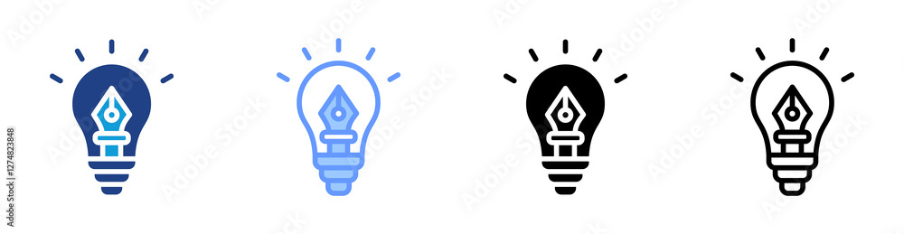 Poster Innovation Design icon set multiple style collection