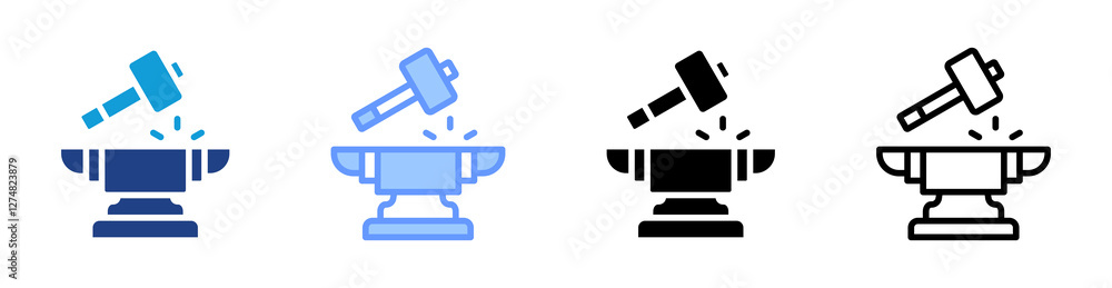 Poster Craftsmanship icon set multiple style collection