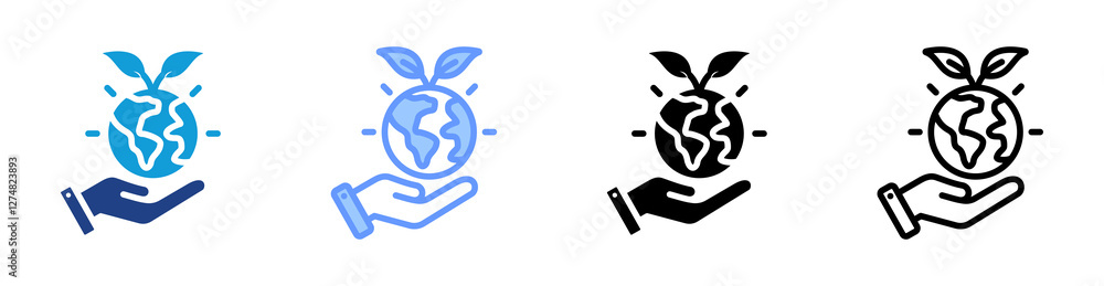 Poster environmental awareness icon set multiple style collection