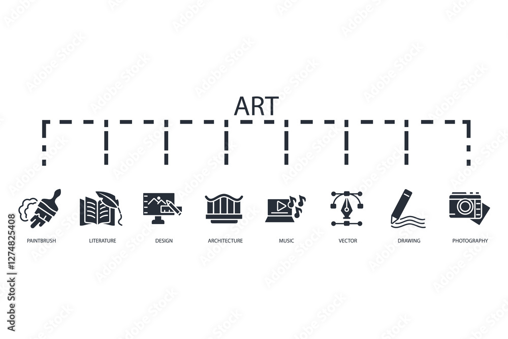 Aufkleber art icon set.vector.editable stroke.linear style sign for use web design,logo.symbol illustration.