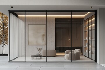 Stylish Glass Wall Interior