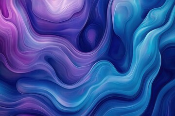 mesmerizing fractal pattern with swirling iridescent blues and purples, creating an abstract geometric wallpaper with depth and movement