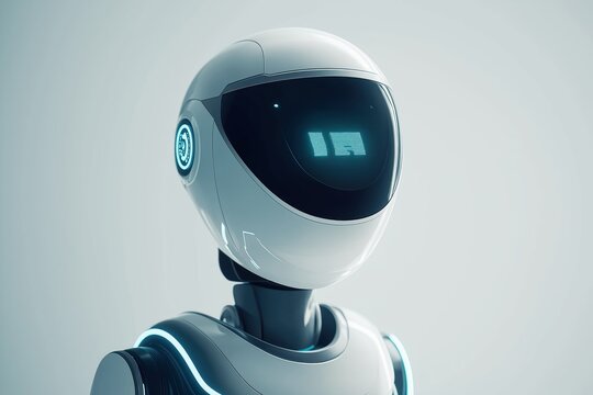 Sleek AI Robot Portrait