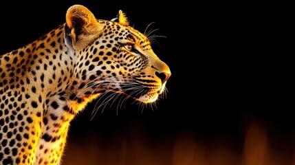 Majestic Leopard Profile Golden Hour Wildlife Photography