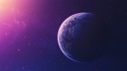 Obraz premium An alien planet surrounded by stars in a colorful nebula