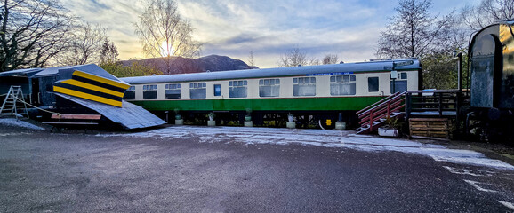 Old Vintage Style Train Carriages Sitting Dormant No Longer In Use