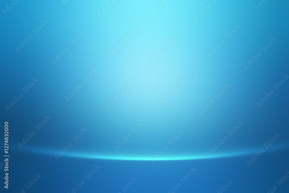 Wall mural blue gradient abstract studio background with soft sparkle spot light design for product display