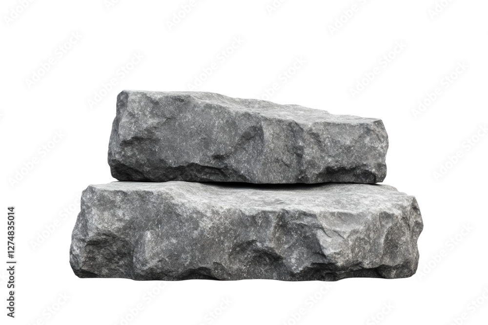 Poster two large rocks are stacked on top of each other, isolated