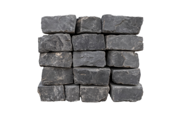 Stack of gray stones, isolated